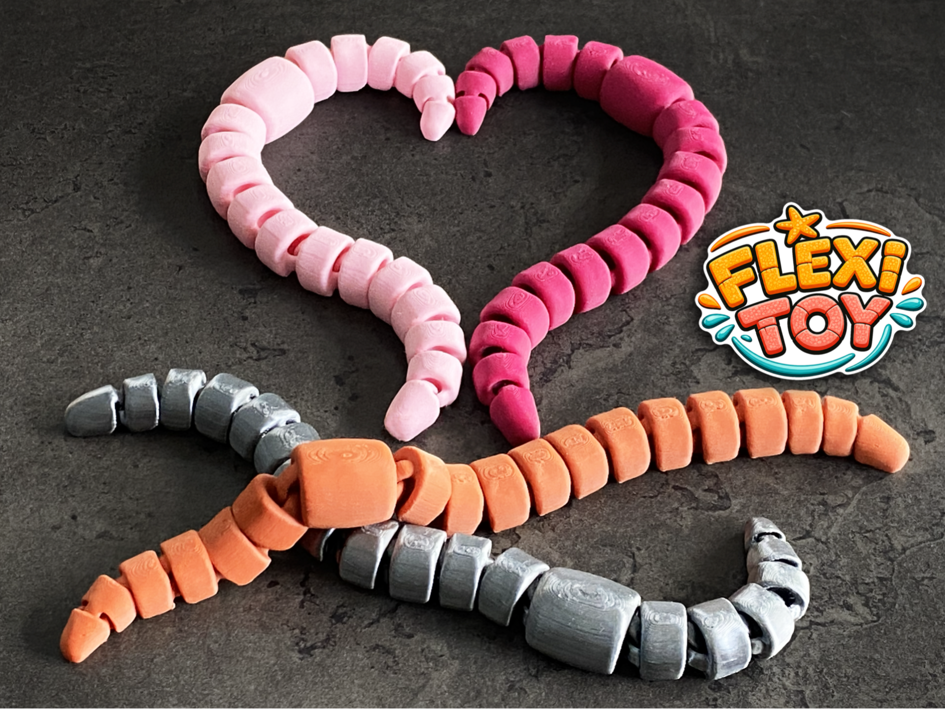 Flexi Worm - Large & Small | Articulated Fidget - 1