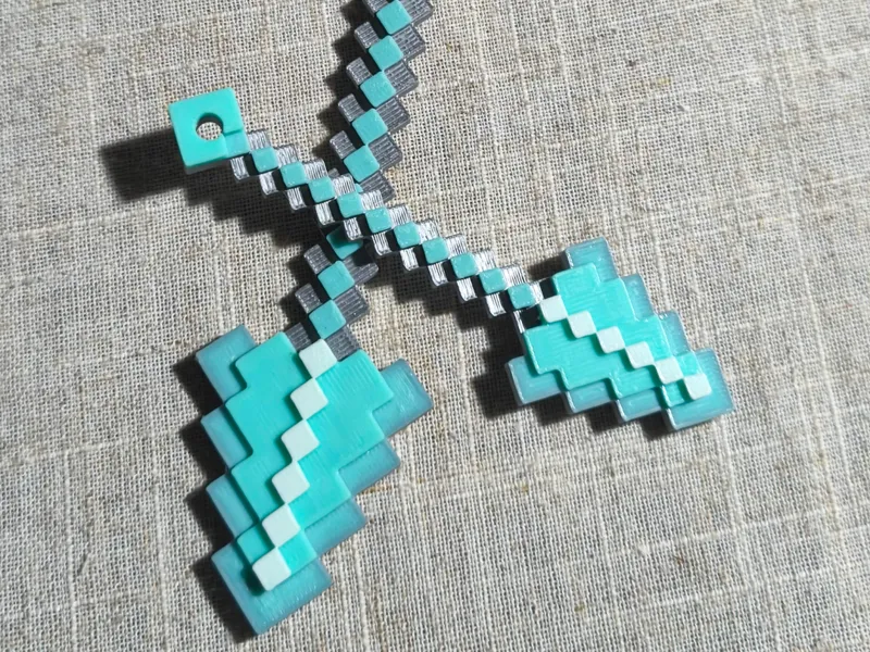Minecraft Spear Keychain