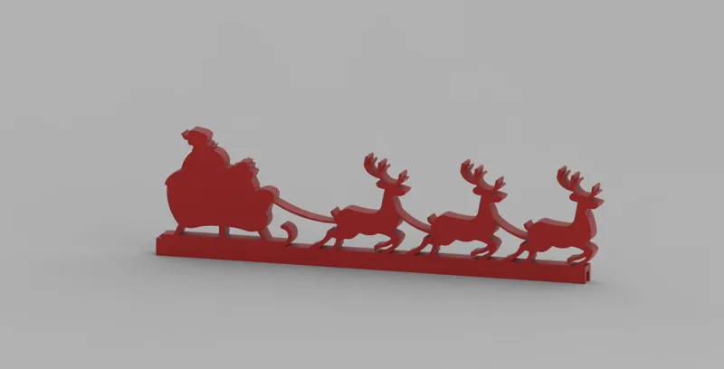 Santa's Sleigh and Reindeer Christmas Decoration