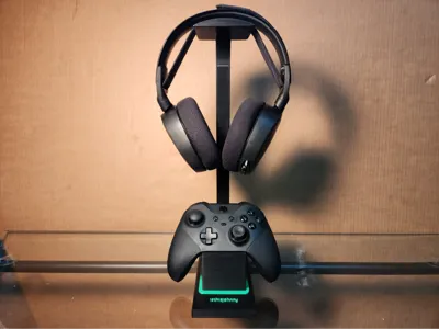 Headset and Xbox Elite Controller Stand