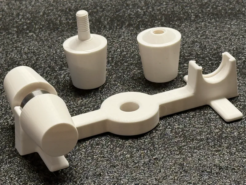 Cereal Box Spool Holder with Tapered Rollers