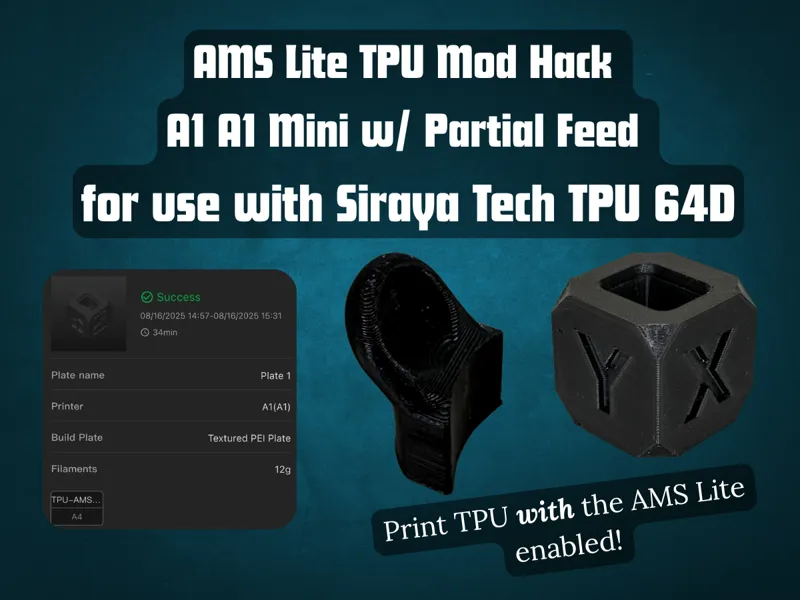 AMS Lite TPU Hack for A1 A1 Mini w/ Partial Feed!