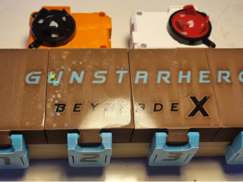 Beyblade X 4 slot deck with 2 rip and 2 launchers