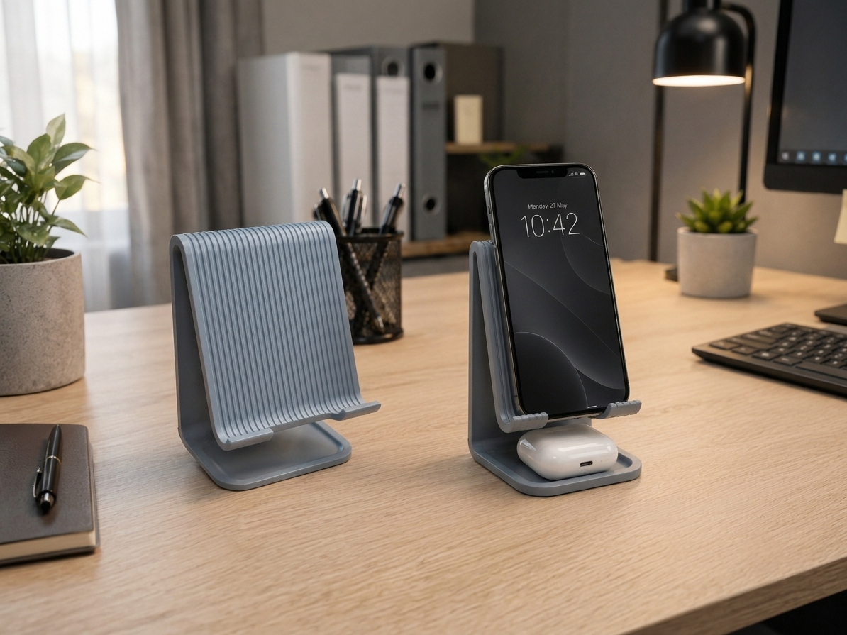 Modern Minimalist Smartphone & Pods Stand