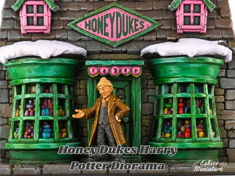Escenografía en miniatura: Honeydukes Harry Potter Diorama — referencia de MakerWorld
