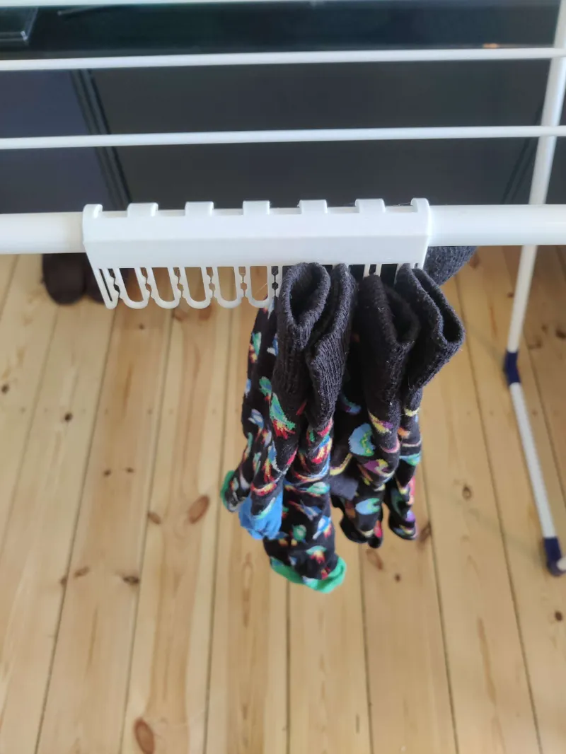 Sock hanger for drying rack