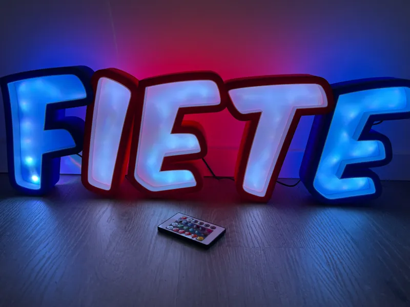 Namenslampe FIETE