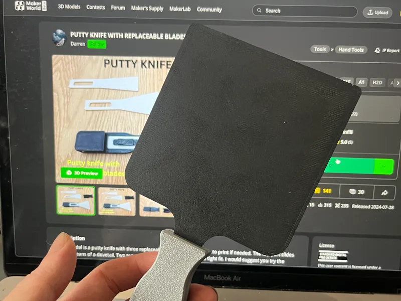 Putty knife replacement MIXING BLADE