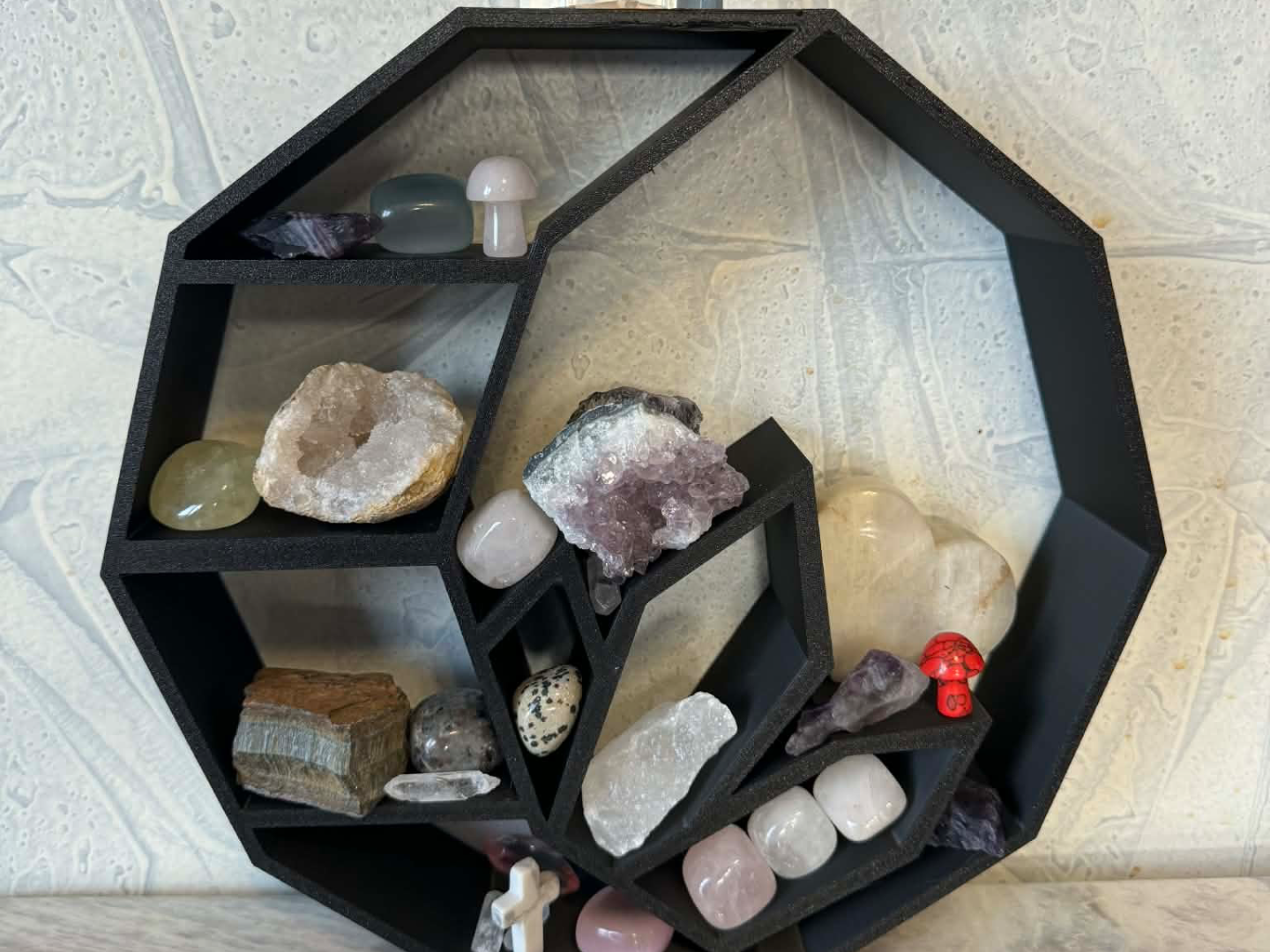 Moon and Geode display shelf
