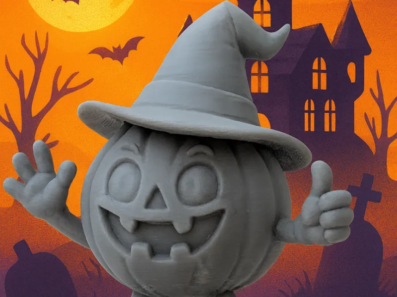 Halloween Pumpkin Wizard –3D gedruckte Kürbisfigur