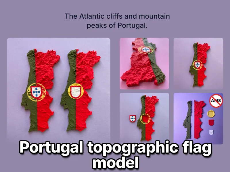Portugal topography flag model Portuguesa