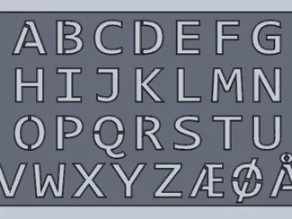 Stencil danish alphabet