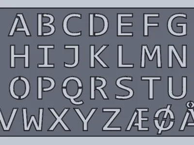 Stencil danish alphabet