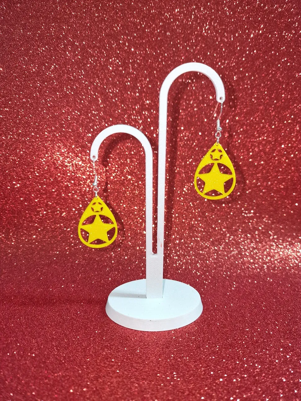 Stars in a drop earrings view 3