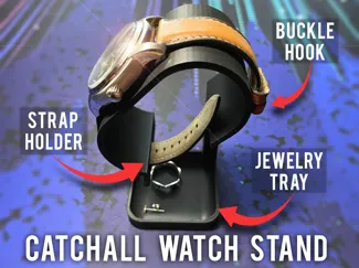Floating Watch Hanger/Stand with Catch All Tray. 