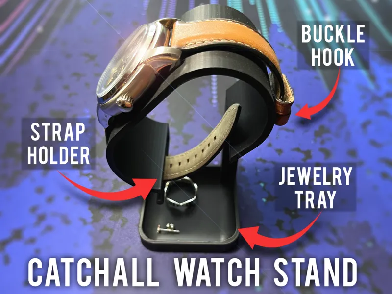 Floating Watch Hanger/Stand with Catch All Tray. 