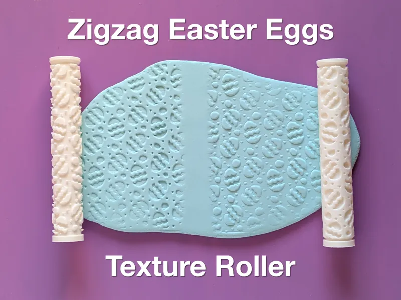 Texture Rolling Pin - Zigzag Easter Eggs