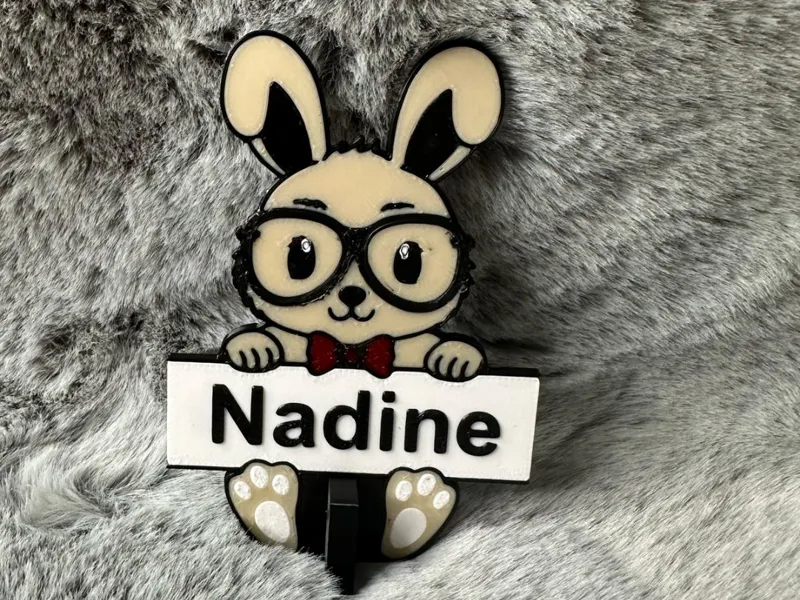 Personalizable Easter Bunny with Sign