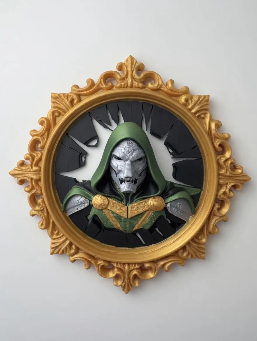 Model A Format Compasition Doctor Doom / Dottor Destino – 3D wall frame - Free 3D Print Model ...