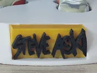 0.2mm for name, layer,15% infill, 0.4mm for base