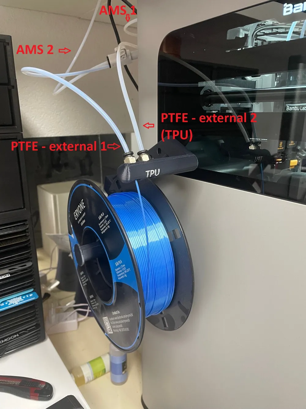 Bambu H2C/H2D external Adapter- separat TPU output - Free 3D Print ...