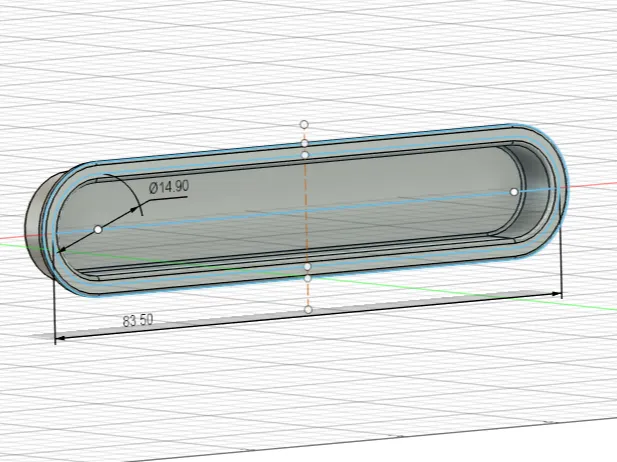 Eingelassener Möbelgriff ca15x83x7mm