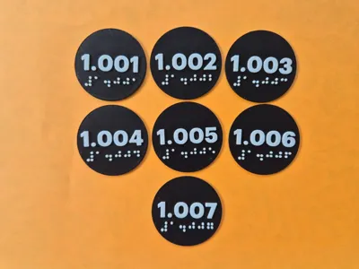 Office Desk Numbers with braille