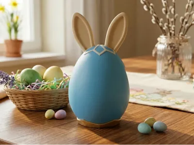 Egg with bunny ears Easter: Minimal & Modern Decoration