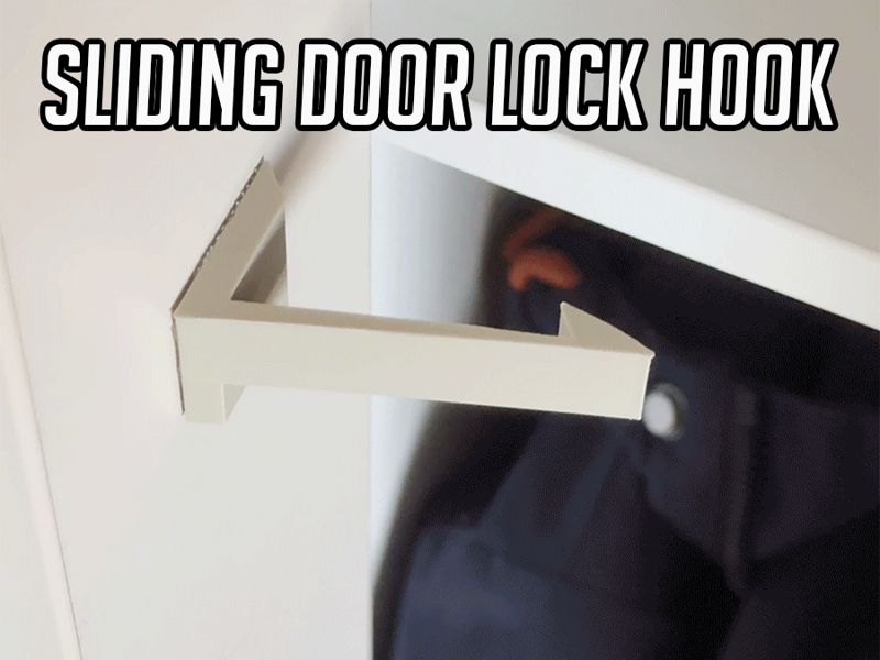 Sliding door wardrobe lock hook