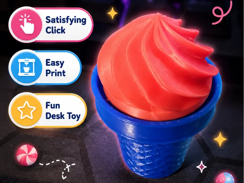 Mini Ice Cream Clicker Fidget Toy