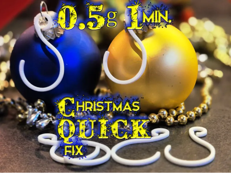 Hook for hanging Christmas baubles and decorations