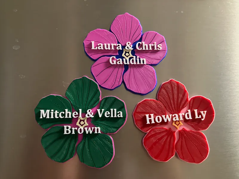 Alternative Wedding Seating Chart - Flower Magnets