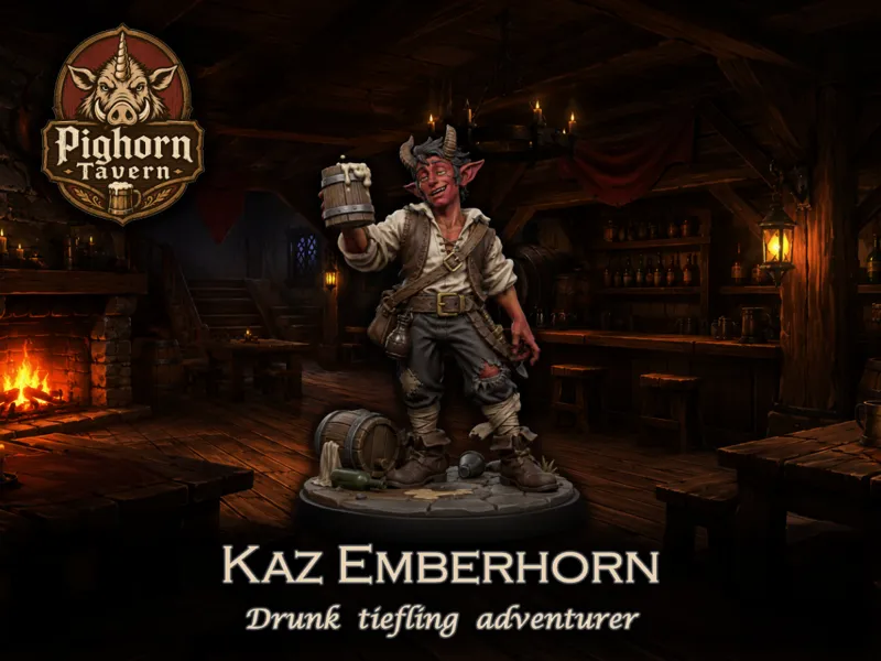 0.2 Pighorn Tavern Tiefling 28mm 32mm miniature