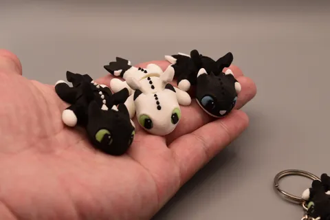 HTTYD Toothless Kids Flexi Dragons+Keychain (AMS) view 2