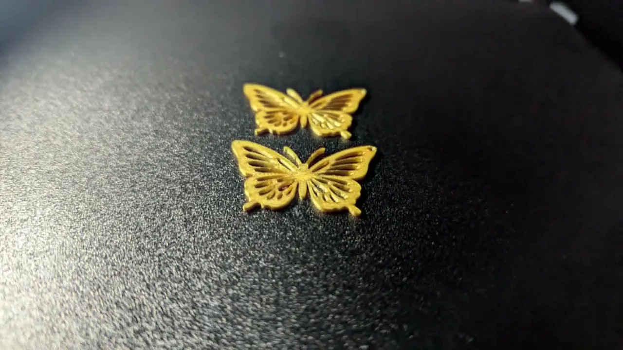 Golden Butterfly Earrings view 3