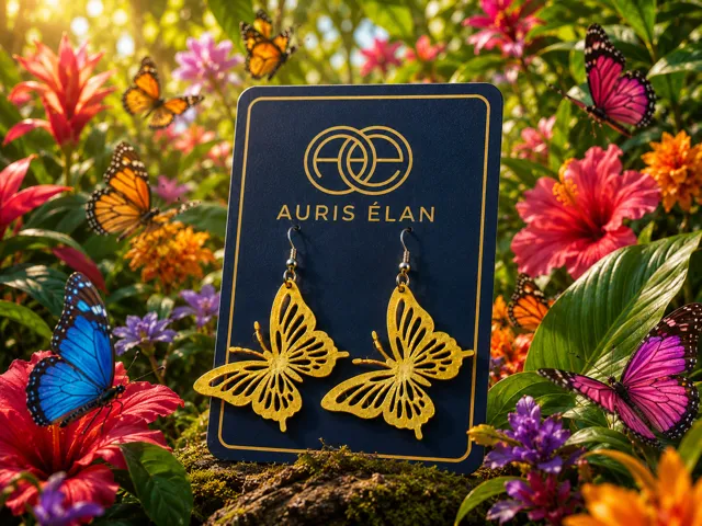 Golden Butterfly Earrings