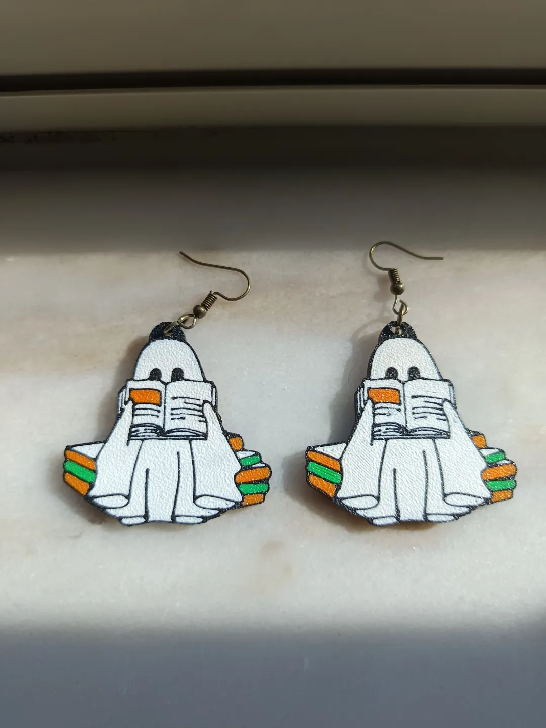 Multicolor Ghost Stories Halloween Earrings view 2