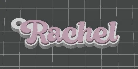 Rachel Name Keychain. AMS Ready.