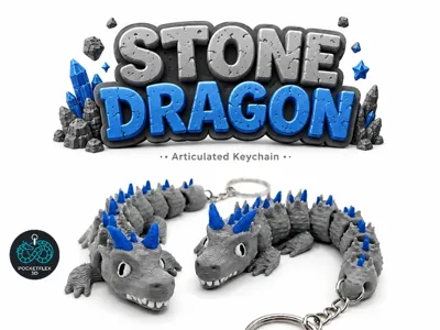 Flexi Stone Dragon - Keychain / Toy