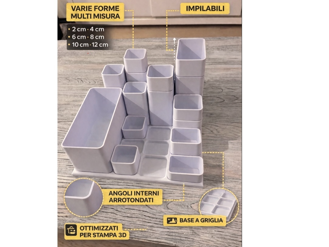 Sist. modulare MX per cassetti, portaviti, oggetti