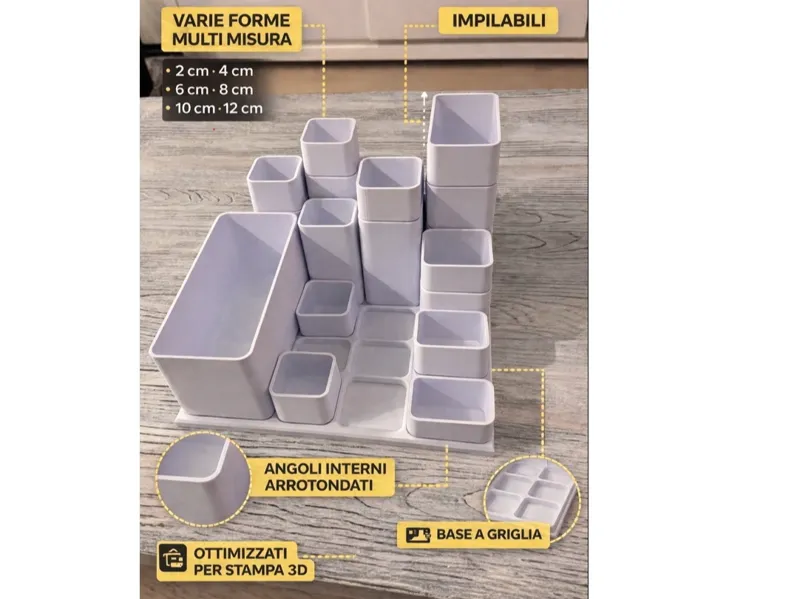 Sist. modulare MX per cassetti, portaviti, oggetti