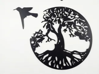 Décoration murale arbre de vie et oiseaux