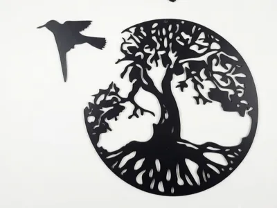 Tree of life and birds wall decoration