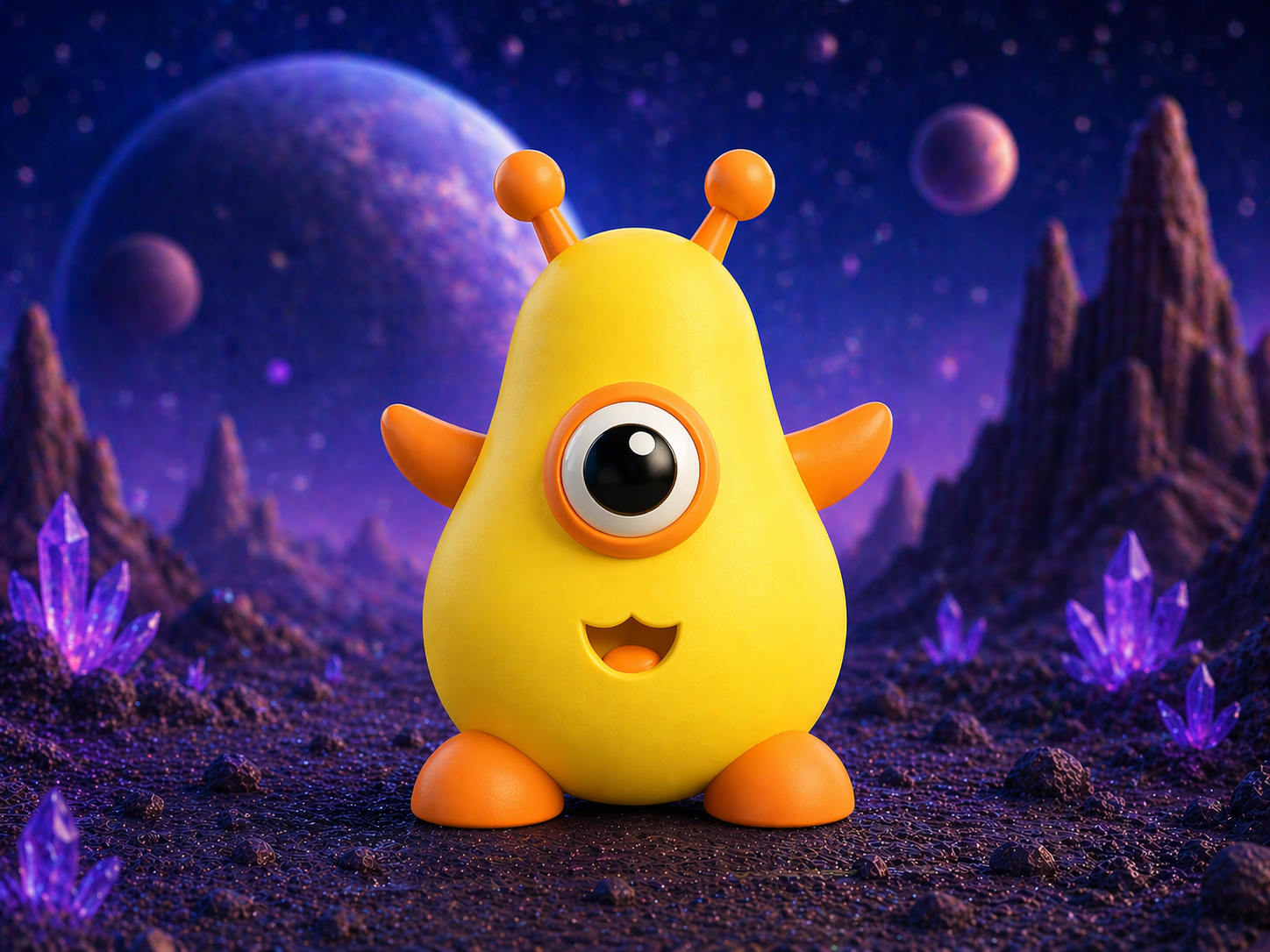 Cute Yellow Pear Alien