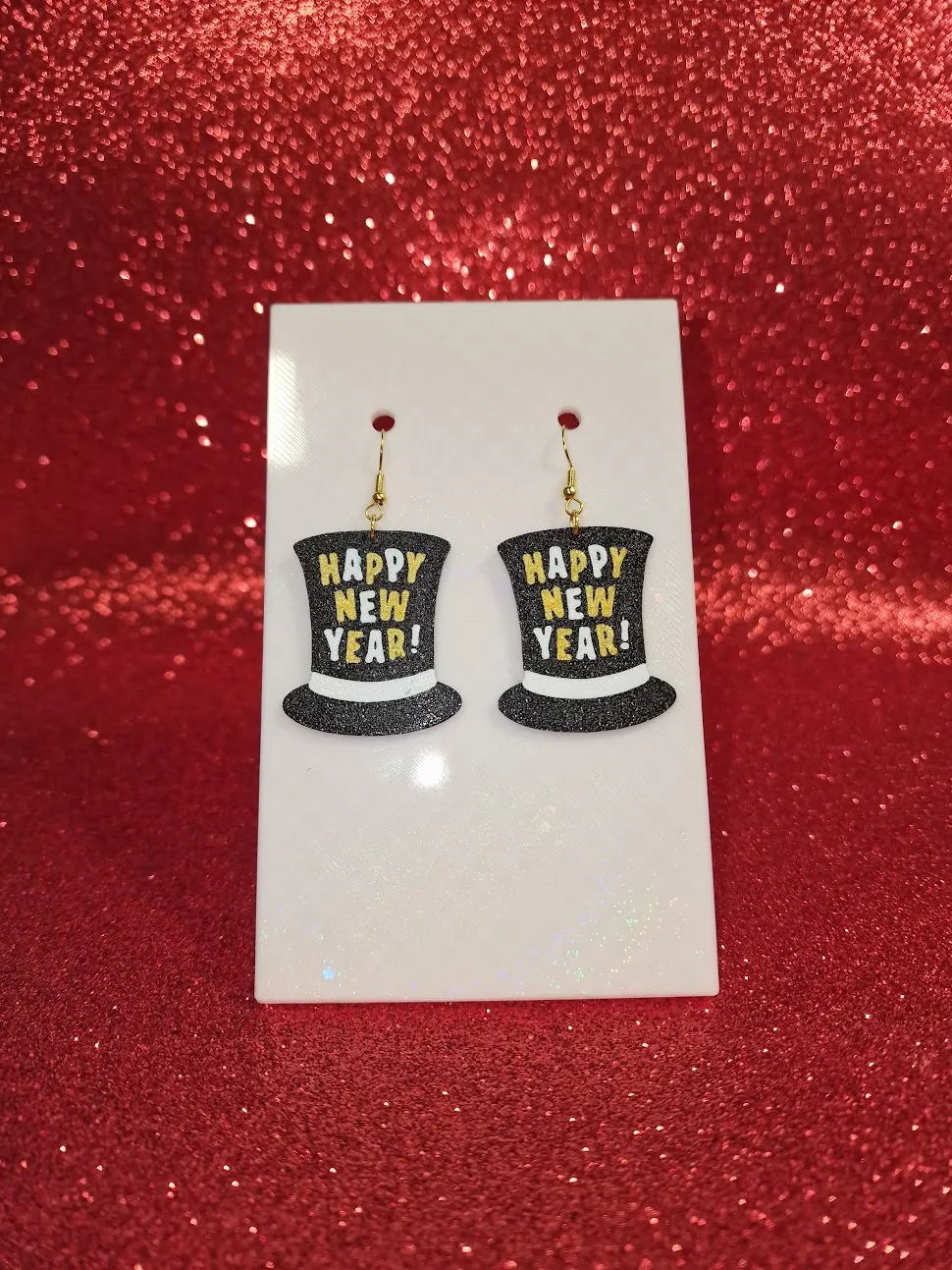 Happy new year hat earrings view 2