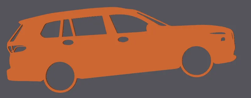 BMW X7 keychain outline