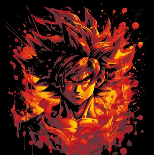 Goku dragon ball Z trippy art HUEFORGE 4 color print