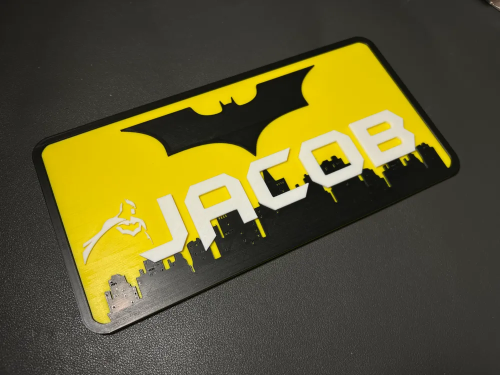 Batman Door Sign (Customizable Batman Font) - Free 3D Print Model ...
