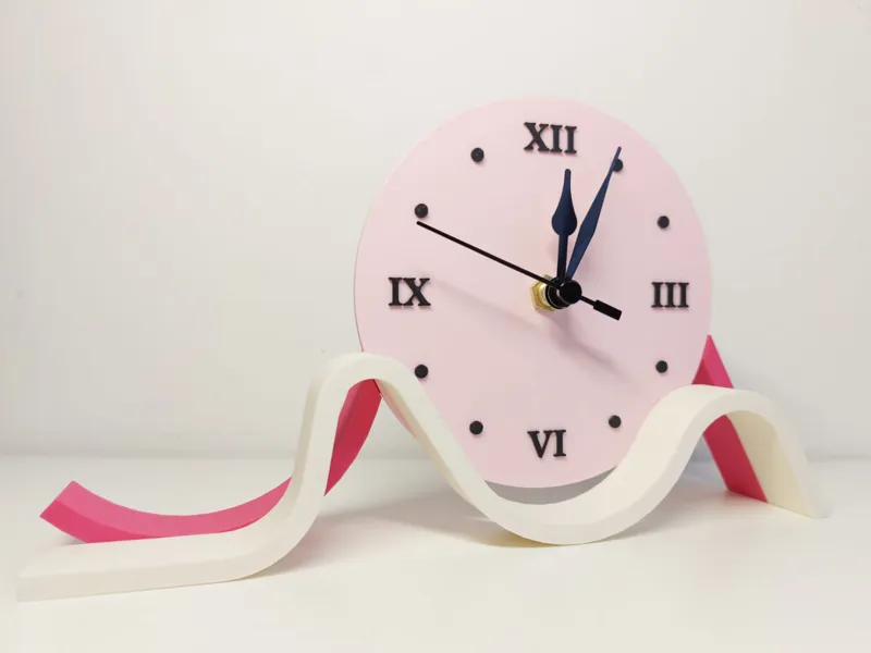 Modern asymmetric desk clock
