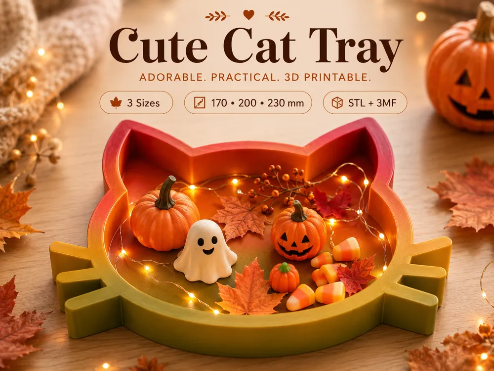 Organizador: Cat Tray – Cute Catchall Organizer | 3 Sizes. Referencia del modelo original.